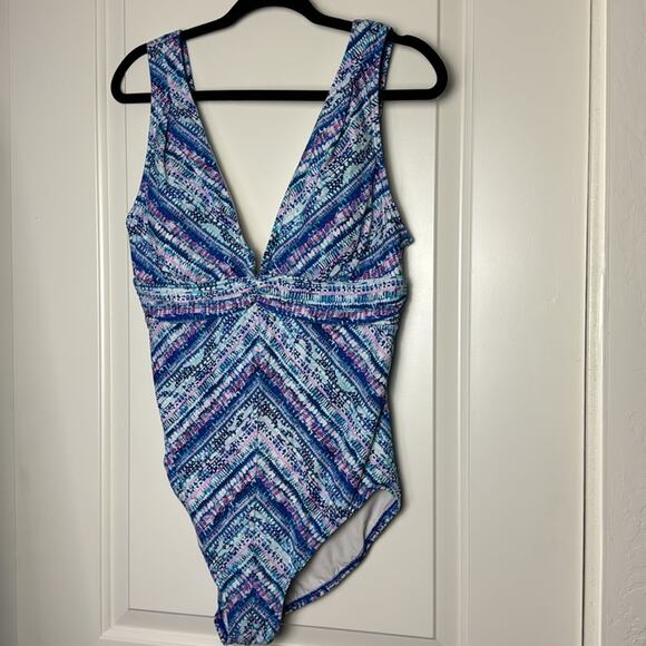 Contours By Coco Reef One Piece Swim Blue Purple 14 38 B/C - Picture 12 of 12